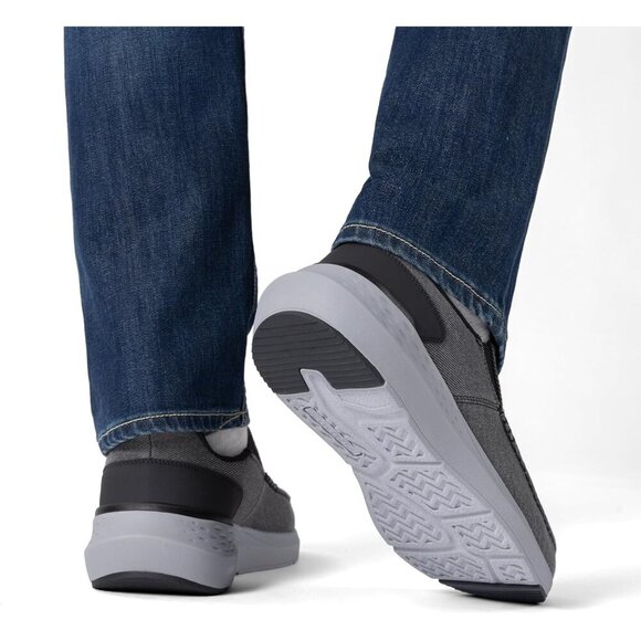 〽️Men Closed Toe Pull-On Loafers Dark Gray Sneakers Canvas Walking Comfort Shoes main image 6